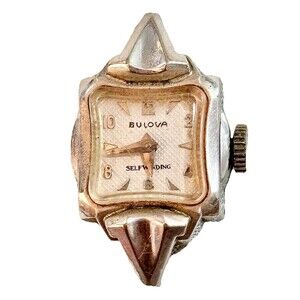 Vintage Bulova Self Winding Ladies Watch 10K Gold Filled Head Only Parts Repair